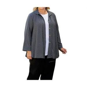 NEW ON THE PLUS SIDE long sleeve gemma shirt jacket - plus size in gray